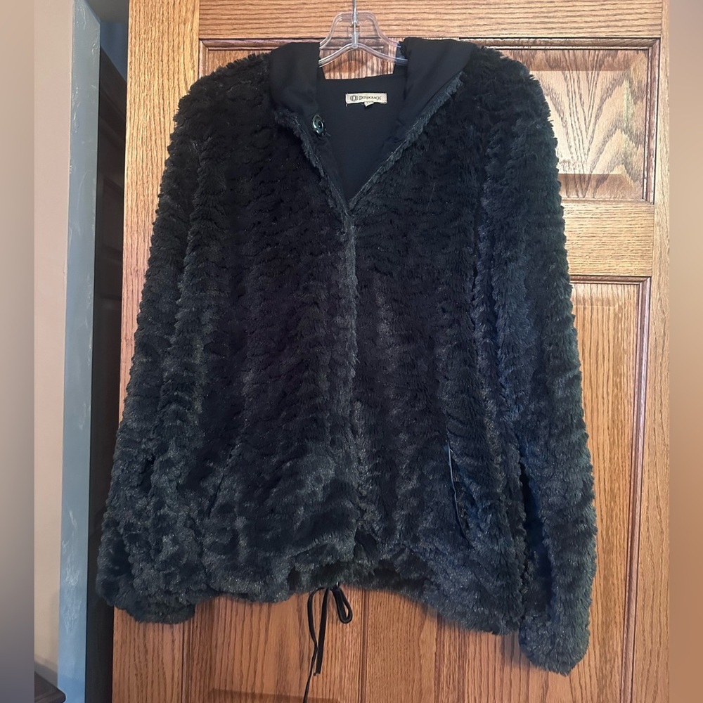 Dark Green Faux Fur Jacket